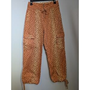 Venus Womens Pants Size 6 Orange‎ Peach Brown Leopard Print Jean Mom Style